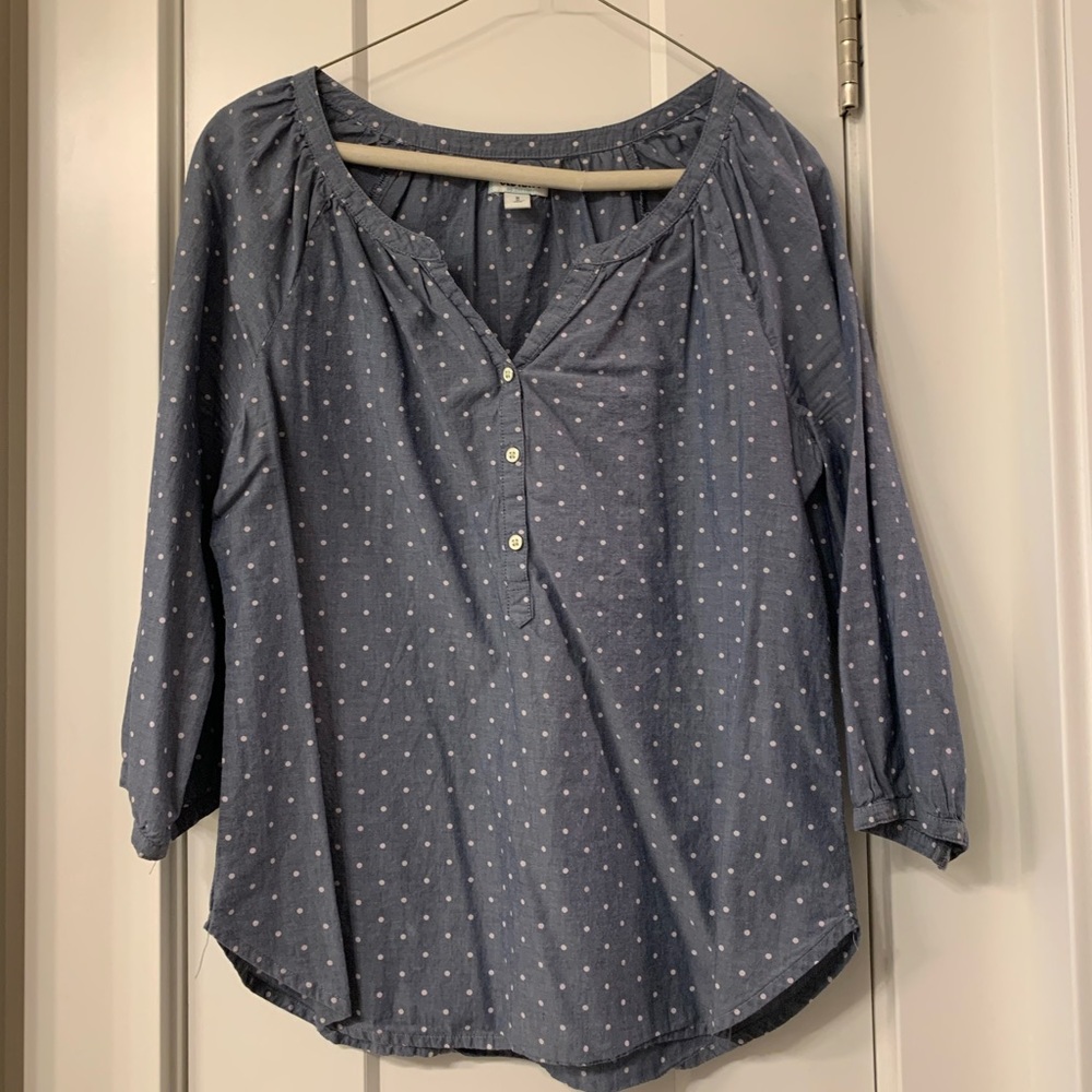 Polka dot chambray shirt